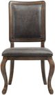 Elements International Gramercy Gray/Walnut Rectangle Back Dining Side Chair-1