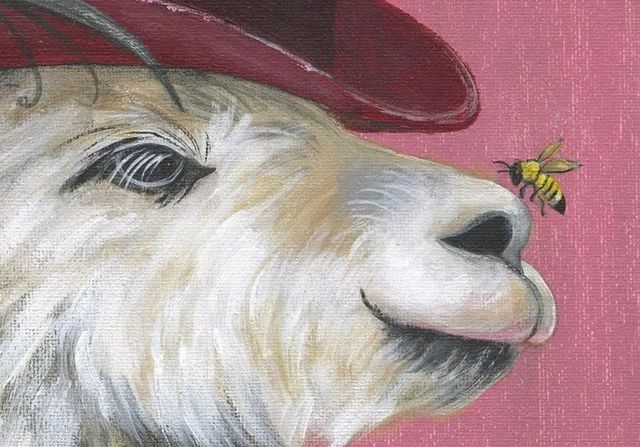Classy Art Llama and Bee by Tava Studios Wall Art-1