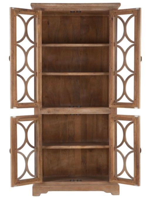 Home Trends & Design San Rafael Antique Oak Tall Cabinet-3