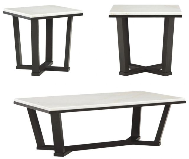 American Wholesale Furniture Stephen 3-Piece Black/White Occasional Table Set-0