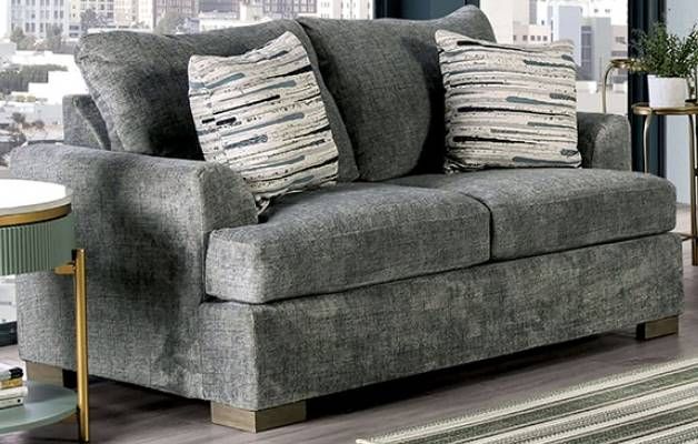 Furniture of America® Leytonstone Gray Loveseat-0