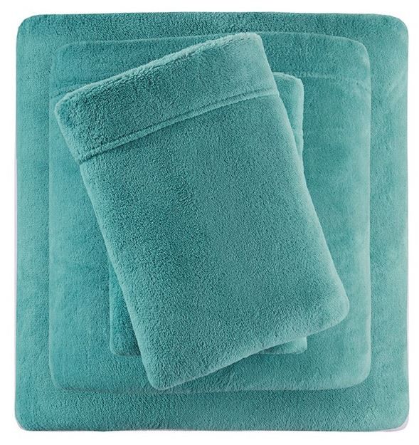 Olliix by True North by Sleep Philosophy Soloft Plush Teal Twin Sheet Set-1
