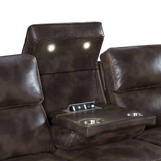 Intercon Silhouette Bolero Coffee Dual Power Sofa-3