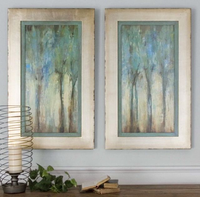 Uttermost® Liz Jardine 2-Piece Whispering Wind Blue Framed Art Set-1