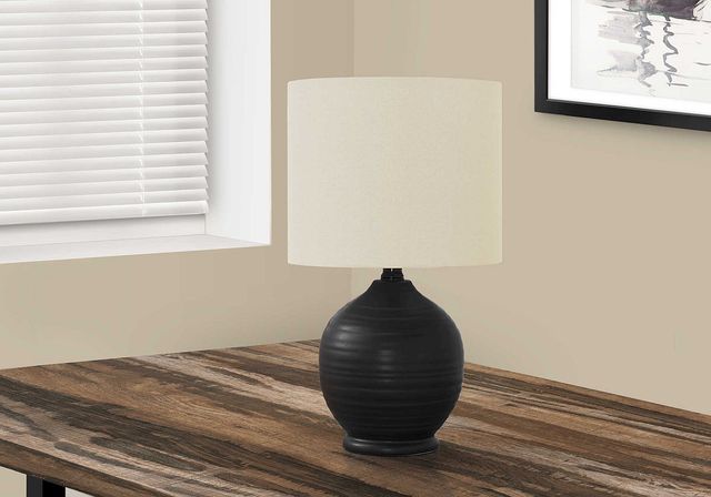 Monarch Specialties Inc. 17"H Black Ceramic Table Lamp-3