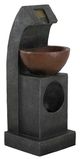 A & B Home Black/Brown Outdoor Sculptural Water Fountain-1