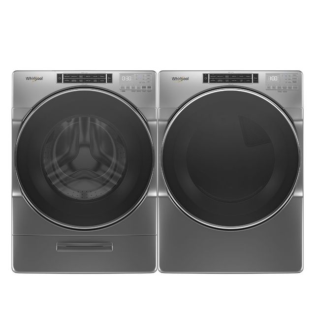 Whirlpool® Chrome Shadow Front Load Washer & Gas Dryer Laundry Pair-0