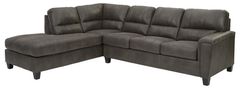 Signature Design by Ashley® Navi 2-Piece Smoke Left-Arm Facing Sectional and Chaise