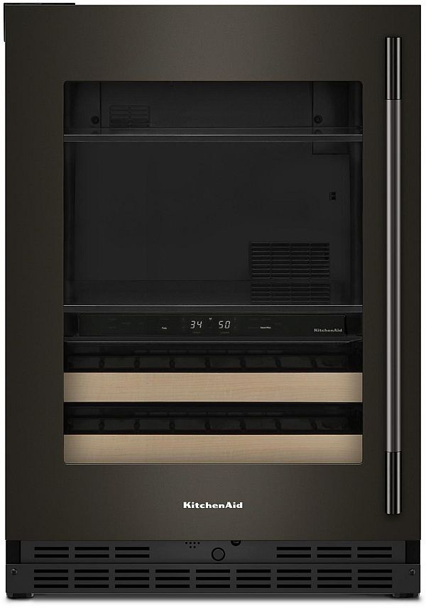 KitchenAid® 24" 4.8 Cu. Ft. Black Ore Undercounter Beverage Centre-0