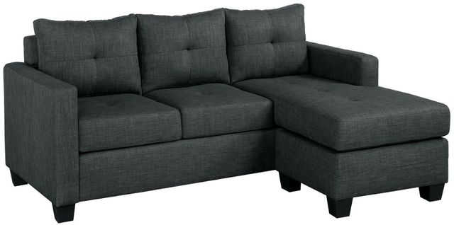 Mazin Furniture Phelps 2-Piece Dark Gray Reversible Sofa Chaise Sectional-0