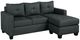 Mazin Furniture Phelps 2-Piece Dark Gray Reversible Sofa Chaise Sectional-0