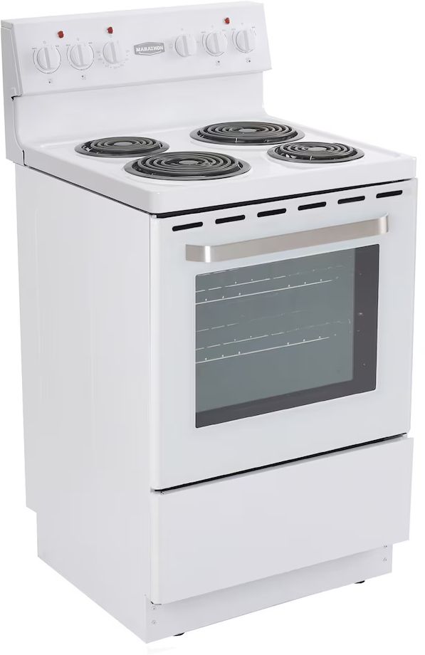 Marathon 24" White Freestanding Electric Range -2