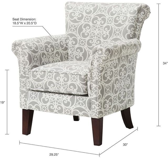 Olliix by Madison Park Grey Brooke Tight Back Club Chair-2
