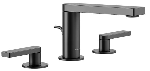 KOHLER® Composed® Matte Black Widespread Bathroom Sink Faucet with Lever Handles-0