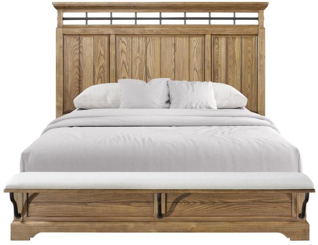 Bernards Bellamy Lane Caramel King Panel Bed with Bench-2