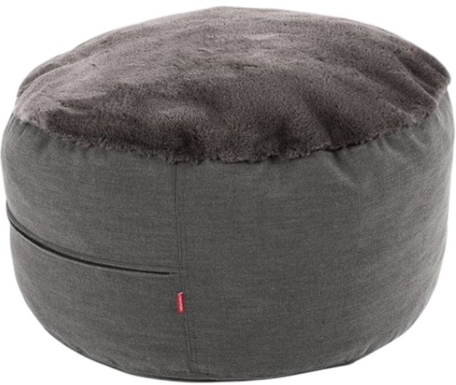 CordaRoy's® Nest Charcoal Bunny Fur Pouf Footstool-0