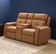 Flexsteel® Felix Toasted Almond Leather Power Reclining Loveseat with Console, Power Headrest and Lumbar-2