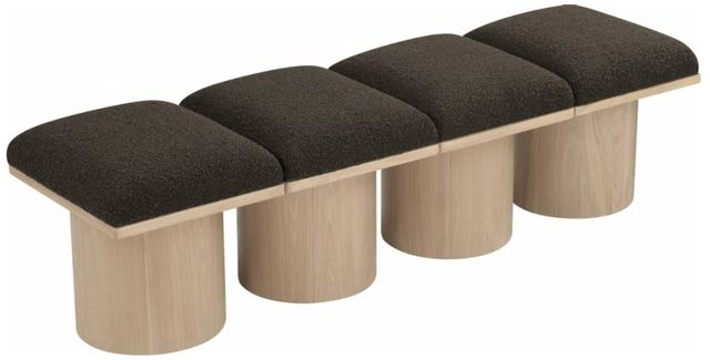 Meridian Furniture Pavilion 4-Piece Brown/Natural 72" Modular Bench Set-0