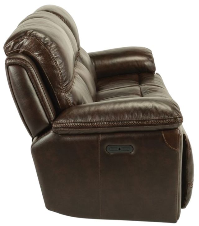 Flexsteel® Fenwick Dark Brown Power Reclining Sofa with Power Headrests-3