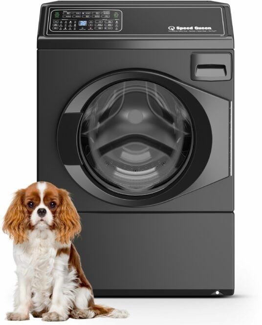 Speed Queen® Matte Black Front Load Laundry Pair-2