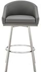 Armen Living Eleanor Brushed Stainless Steel/Grey 26'' Counter Stool-1