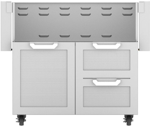 Hestan® Professional 36" Outdoor Double Drawer and Door Tower Cart-Stainless Steel-0