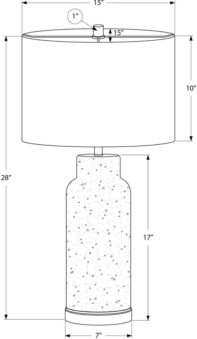 Monarch Specialties Inc. Grey Glass Table Lamp with Grey Shade-1