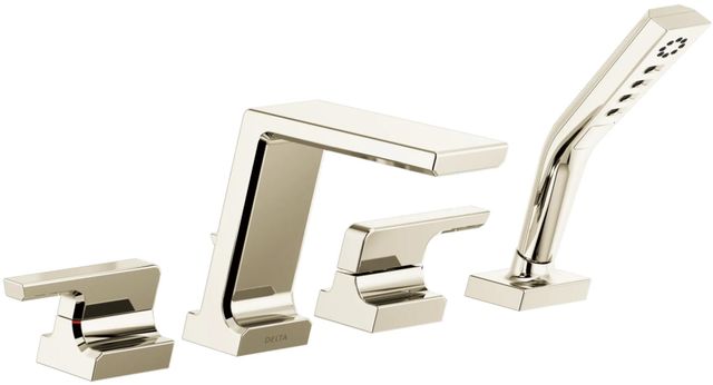 Delta Pivotal® Lumicoat® Polished Nickel Roman Tub with Hand Shower Trim-0