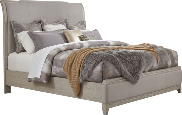 Liberty Furniture Belmar 4-Piece Silver Champagne/Washed Taupe Queen Upholstered Sleigh Bedroom Set with Chest-1