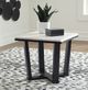 American Wholesale Furniture Stephen Marble Top End Table with Black Base-2
