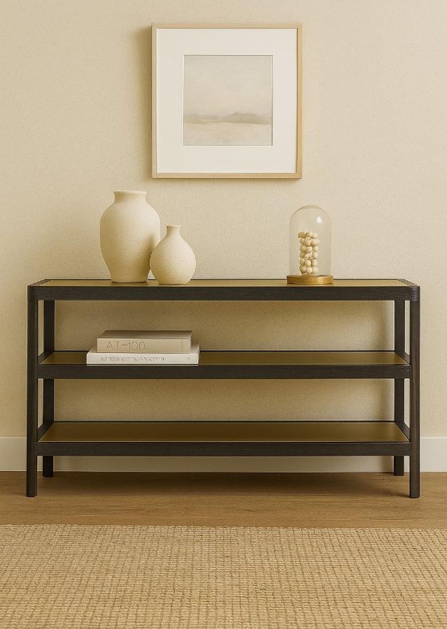 Bernards Elure Peppercorn Channel Console Table-1
