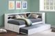 Homelegance® Galen White Youth Twin Corner Platform Storage Bookcase Bed-1