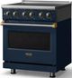 Viking® 5 Series 30" Slate Blue Pro Style Electric Range with Brushed Brass Trim-2