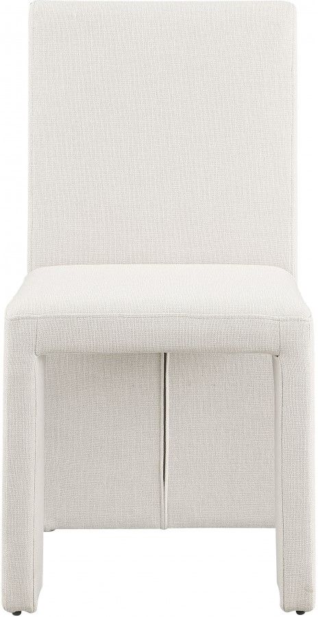 Meridian Furniture Benson Cream Linen Upholstered Dining Side Chair-1