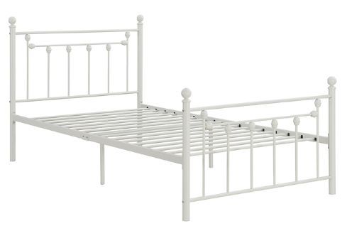 Milton Greens Stars White Twin Victorian Style Metal Platform Bed-3