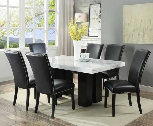 Steve Silver Co. Camila Black/Espresso Upholstered Dining Side Chair-1
