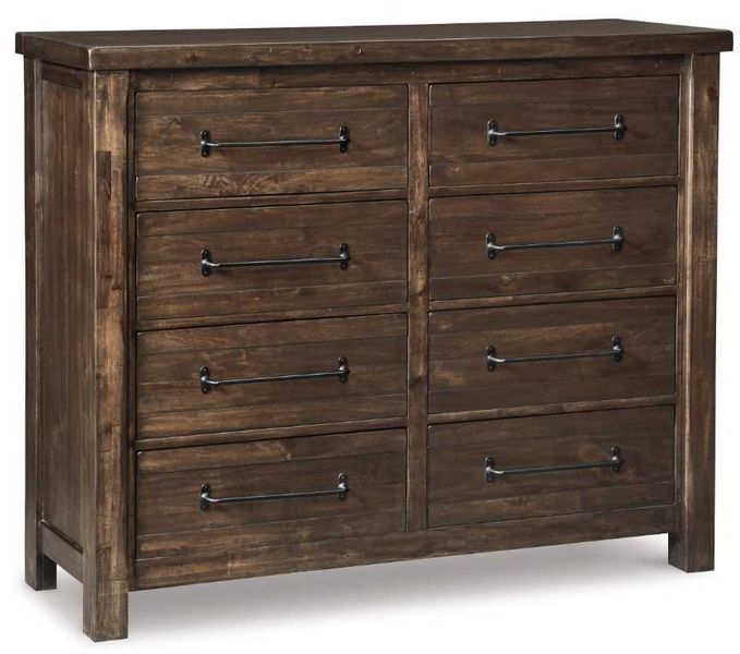 bedroom dresser brown Grain Wood Furniture Mid Century 6-Drawer The wide RDMANS chest of drawers with 6 drawers has a wood expression with a warm walnut tone that creates a beautiful frame to store Millennium by Ashley Starmore Brown