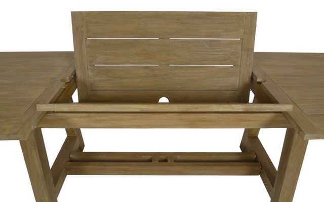 Sunset West Coastal Warm Gray Wooden Outdoor Dining Table with Leaf Extension-3