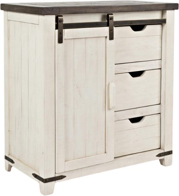 Jofran Inc. Madison County Brown/Vintage White 32" Accent Cabinet-0