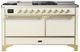 Ilve® Majestic III 60" Antique White Pro Style Dual Fuel Liquid Propane Range with Griddle and Brass Trim-0
