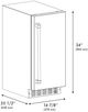 ZLINE Autograph Edition Touchstone 15" 75 lbs. Satin Stainless Steel Door with Matte Black Handle Clear Cube Ice Maker with Drain Pump -1