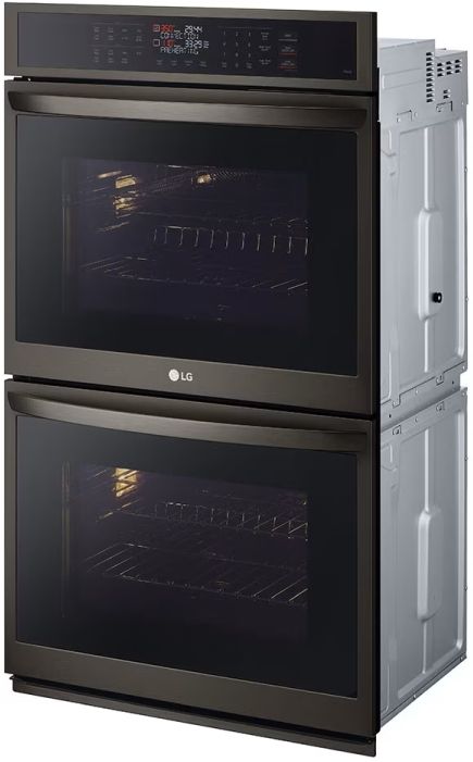LG 30” PrintProof® Black Stainless Steel Built In Double Electric Wall Oven-3