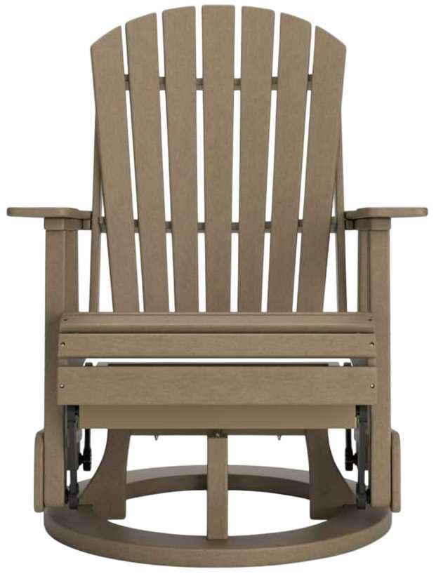 Signature Design by Ashley® Hyland Wave Driftwood Plastic Outdoor Swivel Glider Chair-1