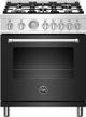 Bertazzoni Master Series 30" Matte Black Free Standing Dual Fuel Range-0