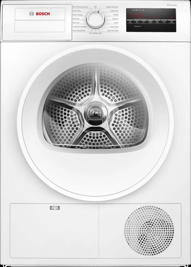 Bosch 300 Series 24" White Front Load Electric Dryer 