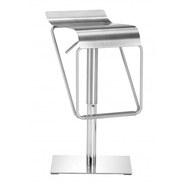 Zuo® Modern Dazzer Brushed Stainless Steel Bar Stool Furniture Time