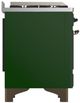 Ilve® Majestic III 60" Emerald Green Pro Style Dual Fuel Liquid Propane Range with French Top and Burnished Trim-4