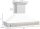 ZLINE Autograph Edition 48" Stainless Steel Wall Mounted Range Hood with White Matte Shell and Polished Gold Handle-2