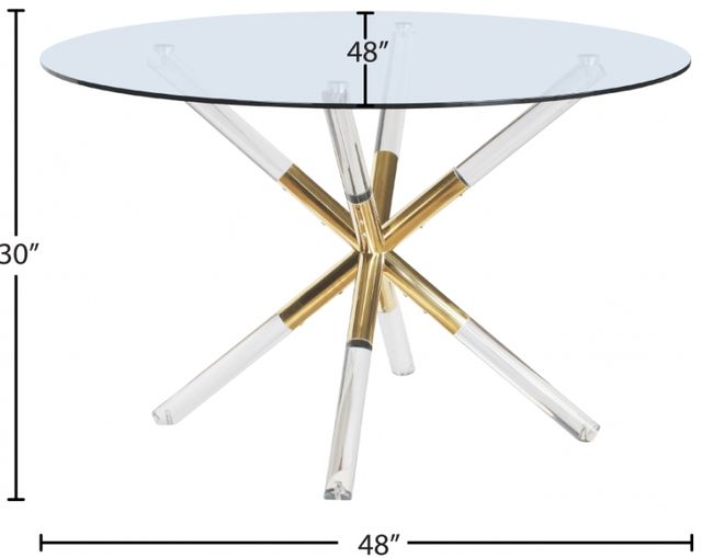 Meridian Furniture Mercury Glass Top Dining Table with Acrylic/Gold Base-3