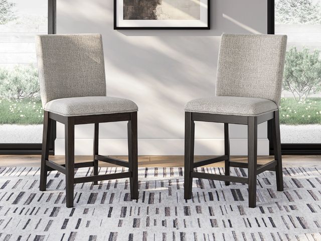 Signature Design by Ashley® Neymorton Brown/Dark Grayish Upholstered Bar Stool-1